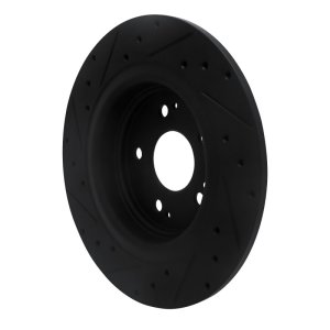 Acura MDX Brake Rotor (1) - Rear Right - R1 Concepts - Drilled & Slotted - Black - `17-`20